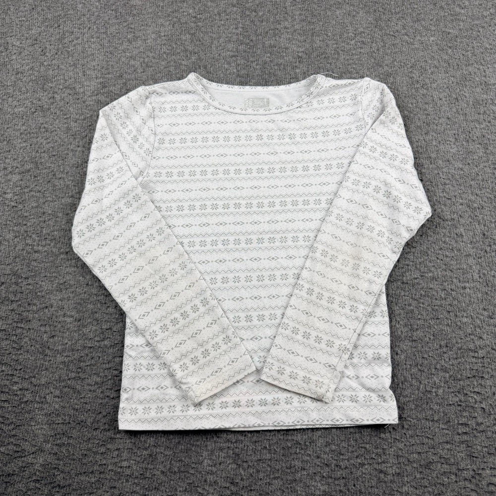 32 Degrees Heat Base Layer Top Women's S Gray Isle Snowflake Long Sleeve